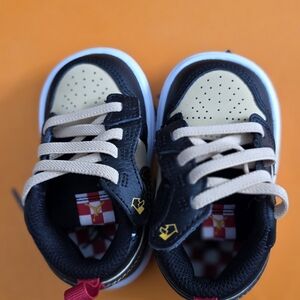 Jordan Black and Tan Kids Sneakers